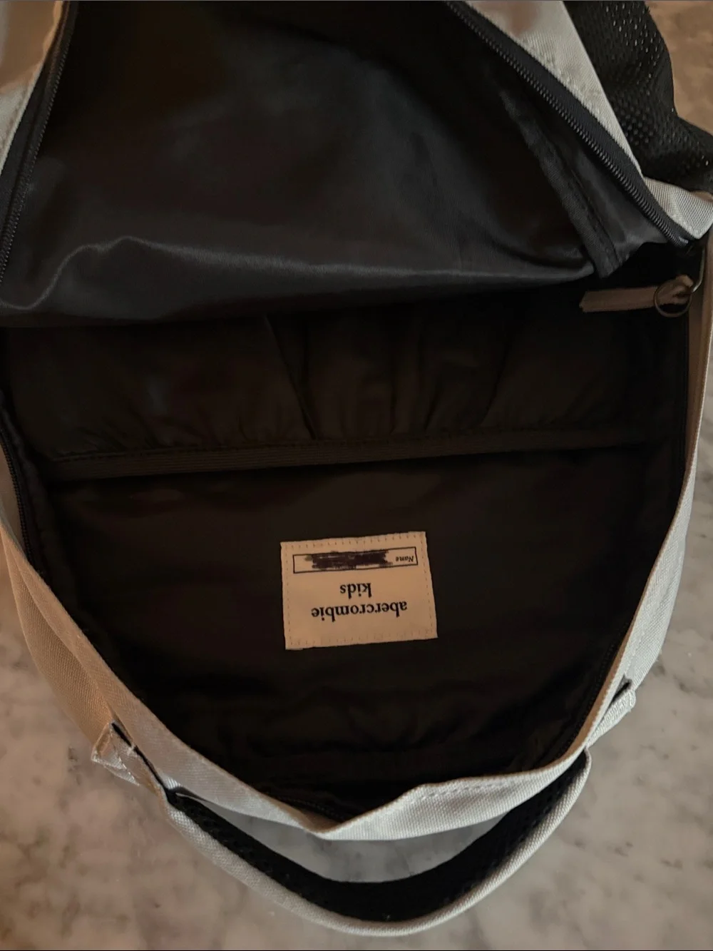abercrombie kids Grey and Black NFL Patch Backpack
